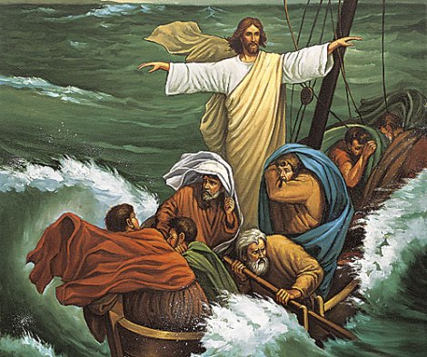 Jesus rebukes the storm
